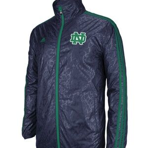Adidas Notre Dame Full Zip Navy/Green Track Jacket Size Small Go Irish